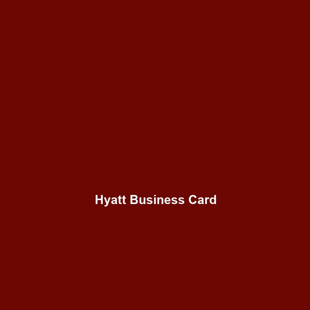 Hyatt Business Card