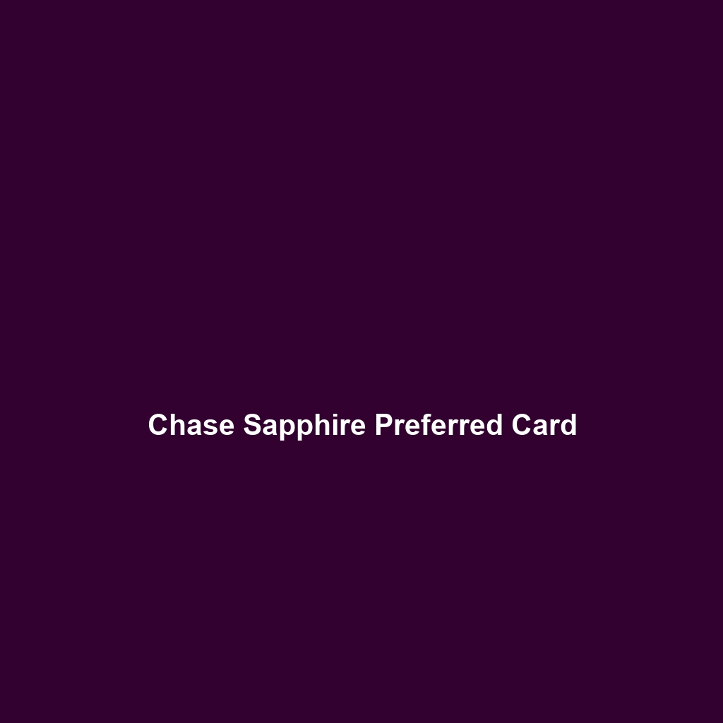 Chase Sapphire Preferred Card