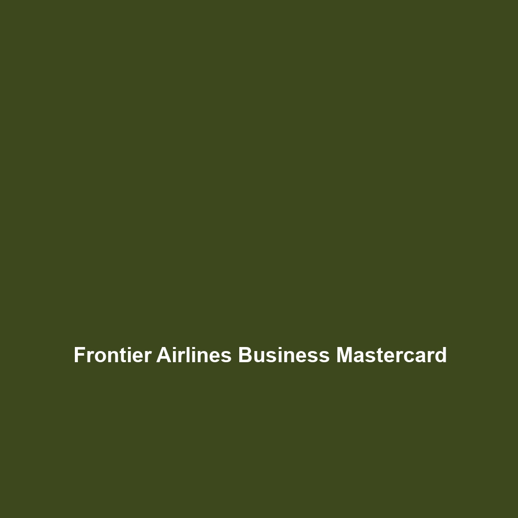 Frontier Airlines Business Mastercard