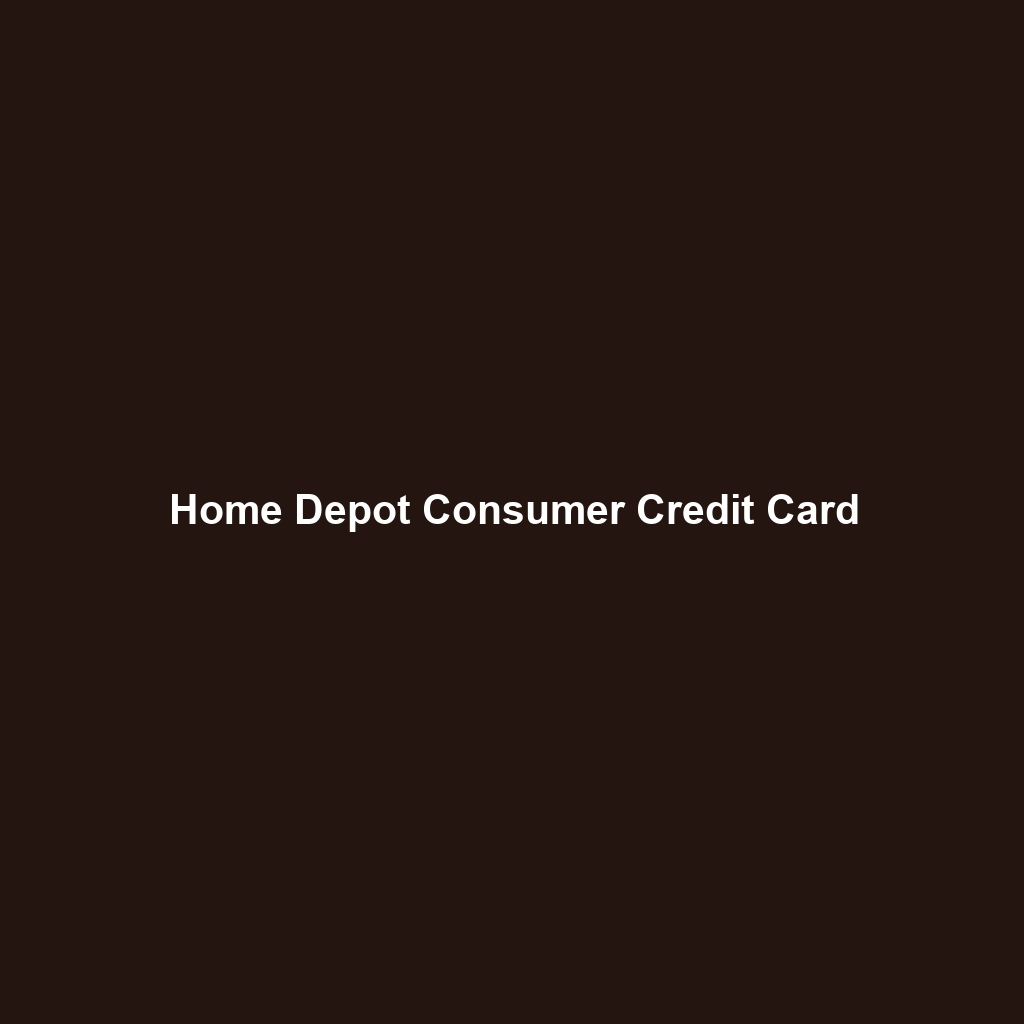 Home Depot Consumer Credit Card