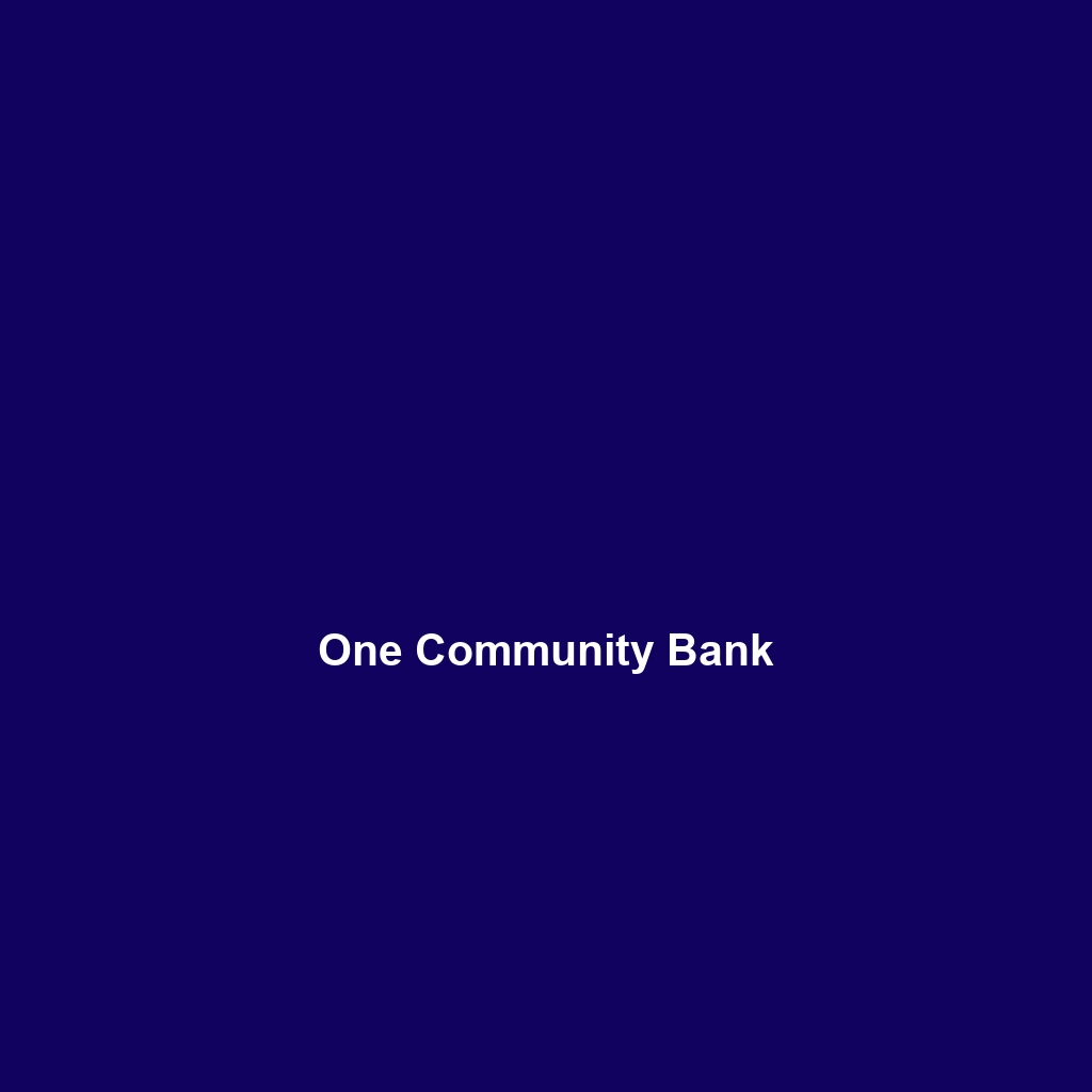 One Community Bank