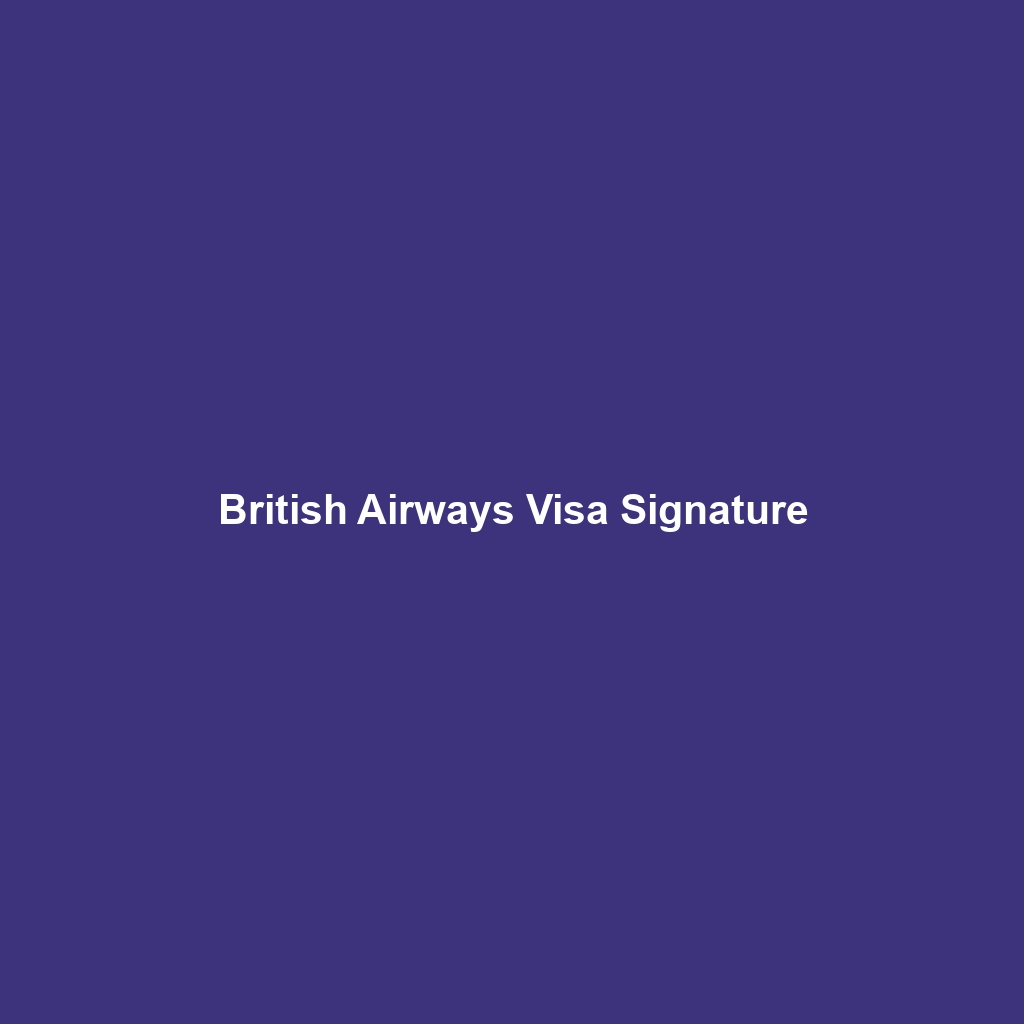 British Airways Visa Signature