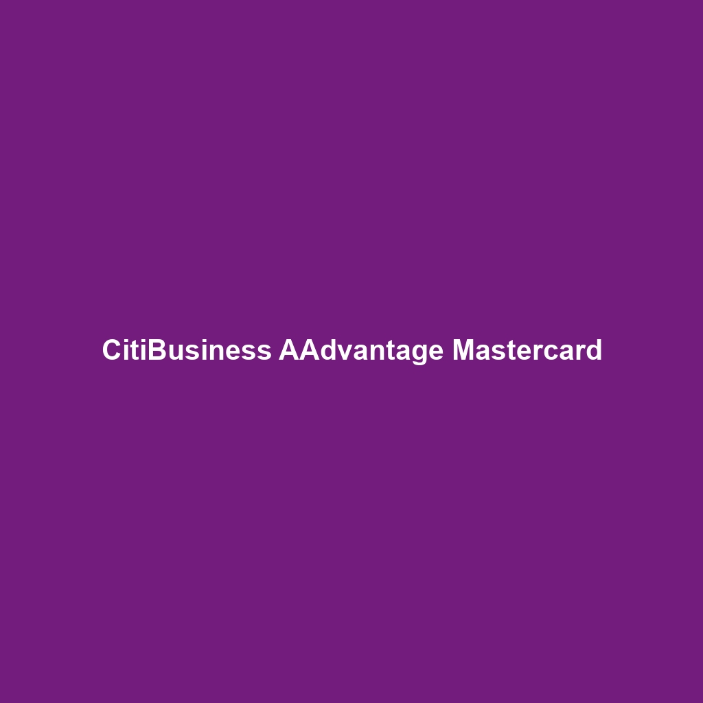 CitiBusiness AAdvantage Mastercard