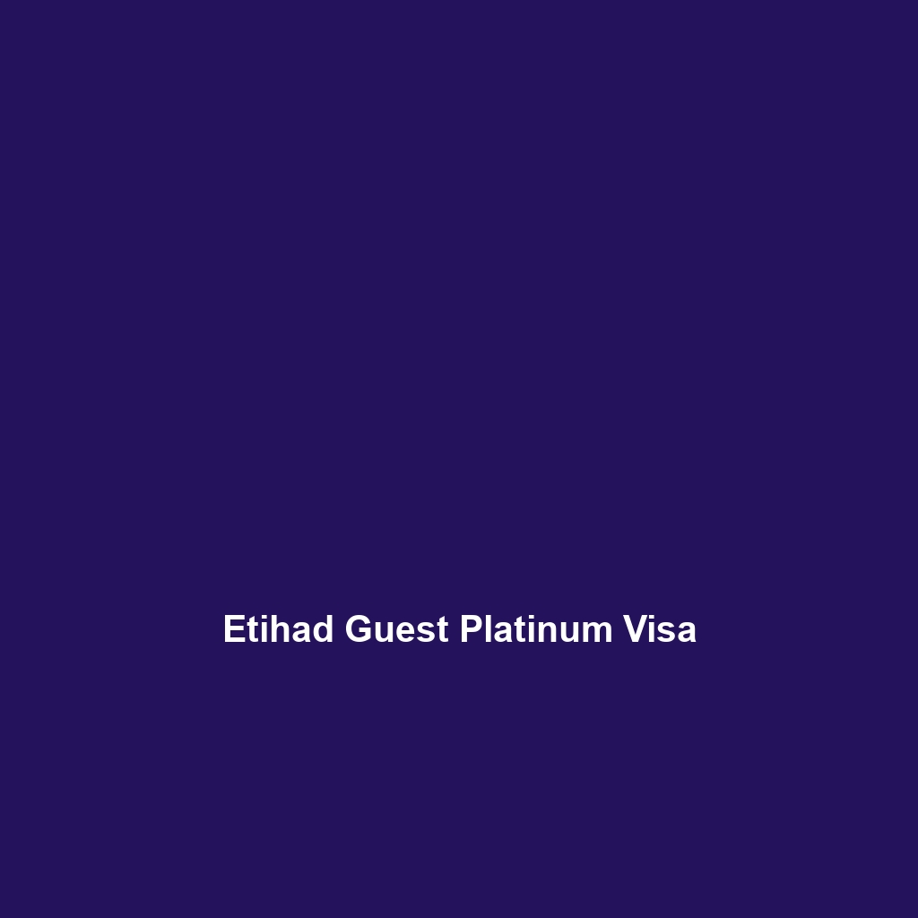 Etihad Guest Platinum Visa