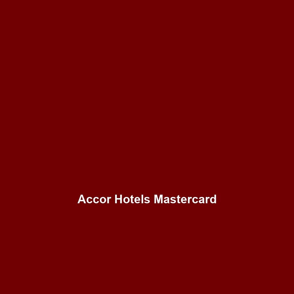 Accor Hotels Mastercard