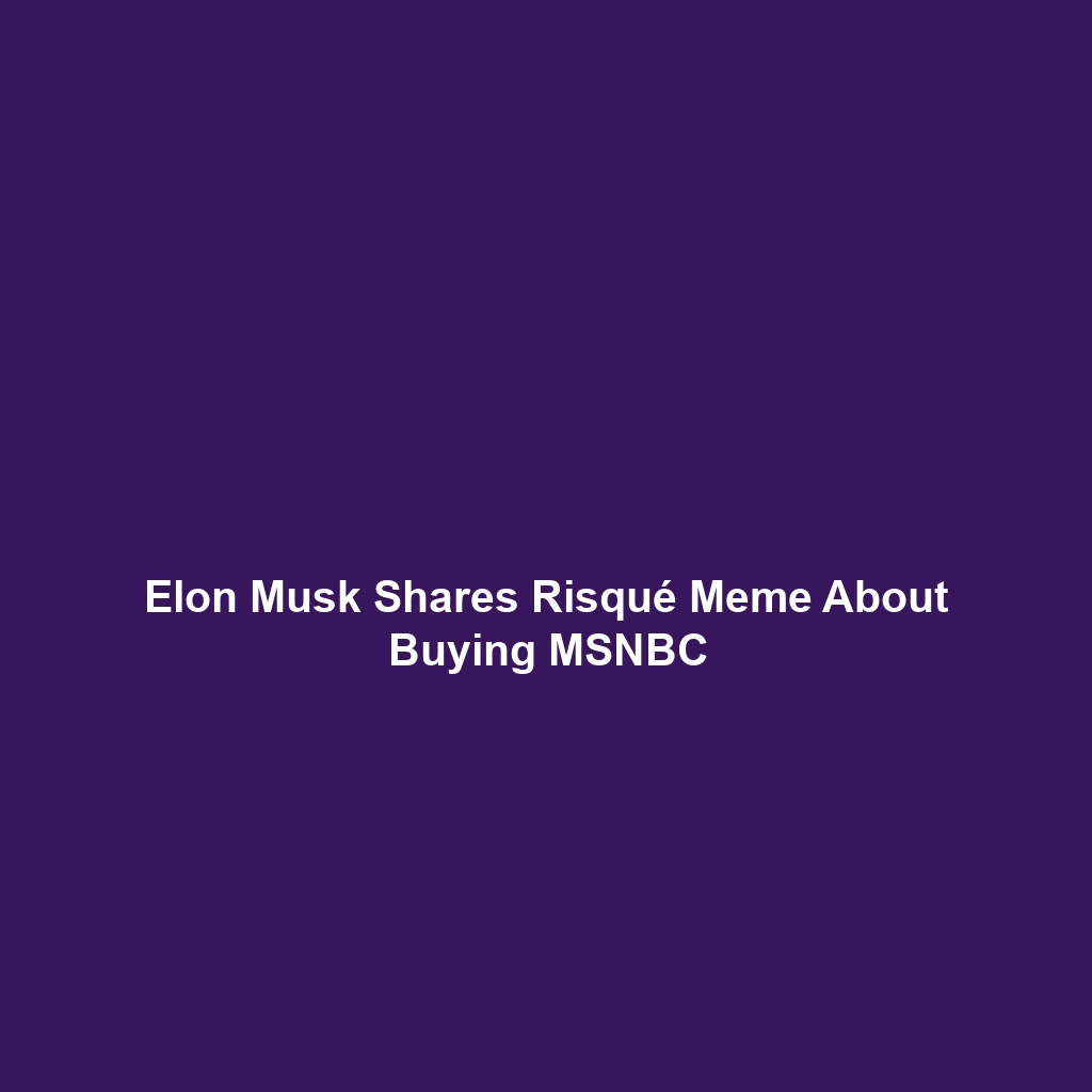 Elon Musk Shares Risqué Meme About Buying MSNBC