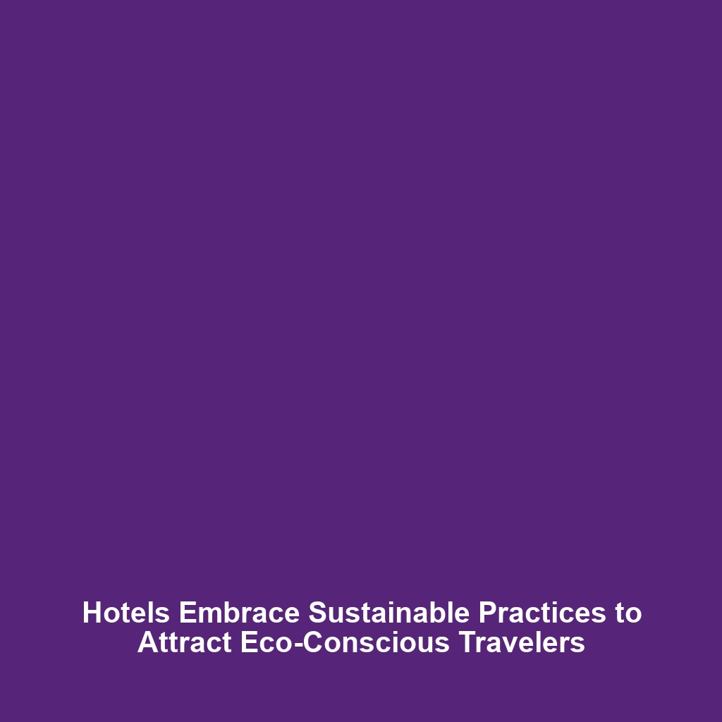 Hotels Embrace Sustainable Practices to Attract Eco-Conscious Travelers