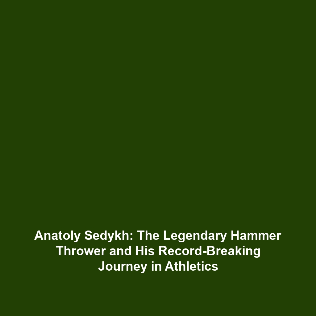 Anatoly Sedykh: The Legendary Hammer Thrower and His Record-Breaking Journey in Athletics