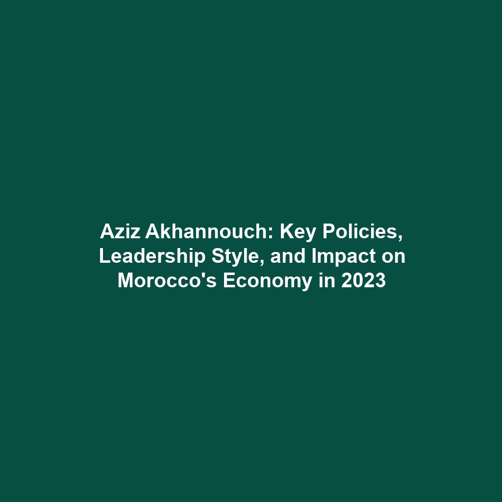 Aziz Akhannouch: Key Policies, Leadership Style, and Impact on Morocco’s Economy in 2023