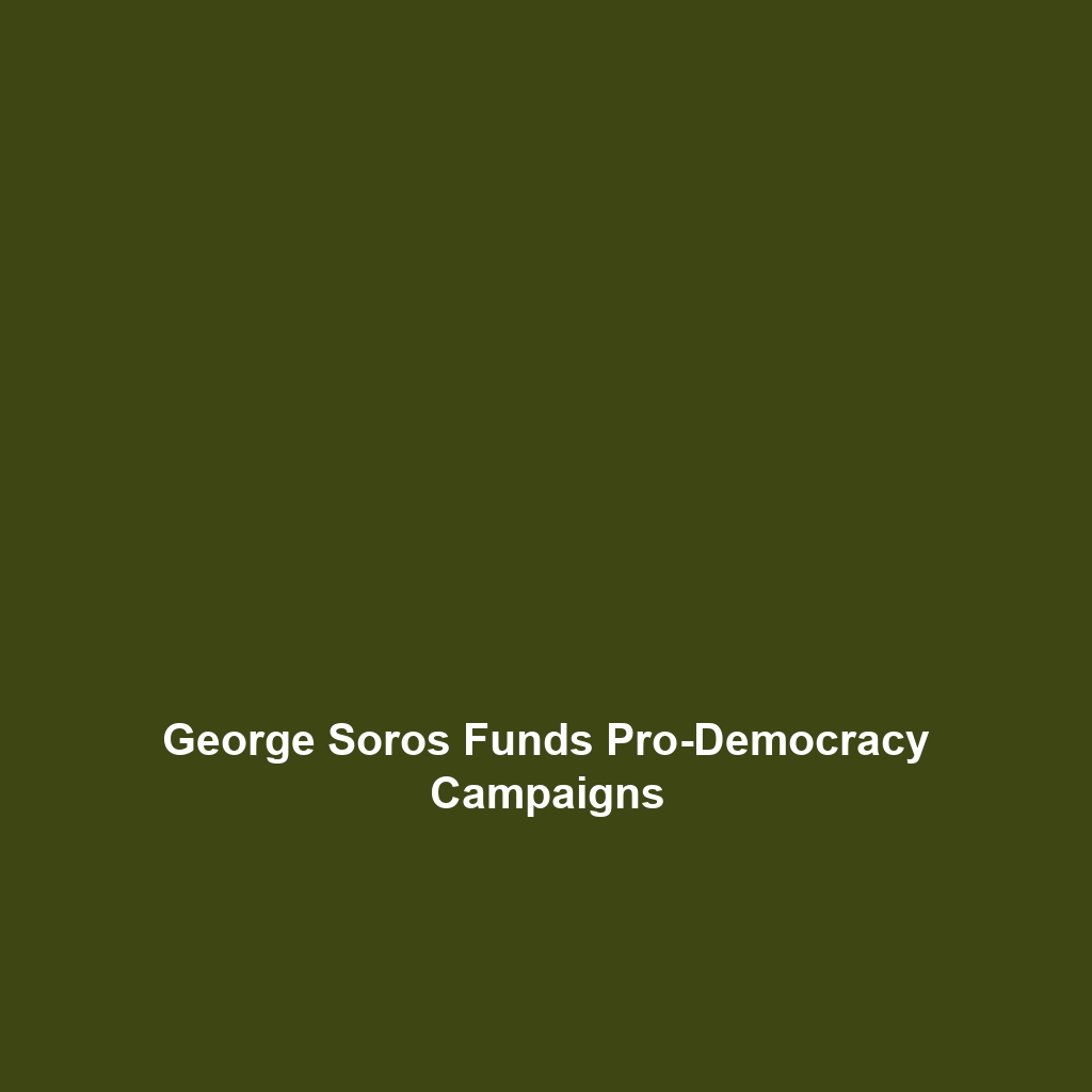 George Soros Funds Pro-Democracy Campaigns